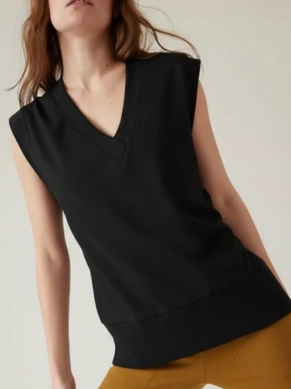 Athleta Retroterry Sleeveless V-neck Sweatshirt - Size S